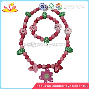 Venta al por mayor nueva moda maravilloso collar de hilo de madera de juguete W11E032