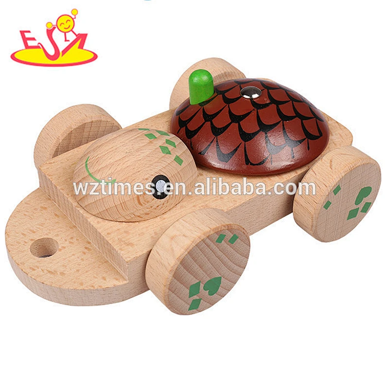 2018 wholesale kids wooden pull animal toy best children wooden pull animal toy W05B121
