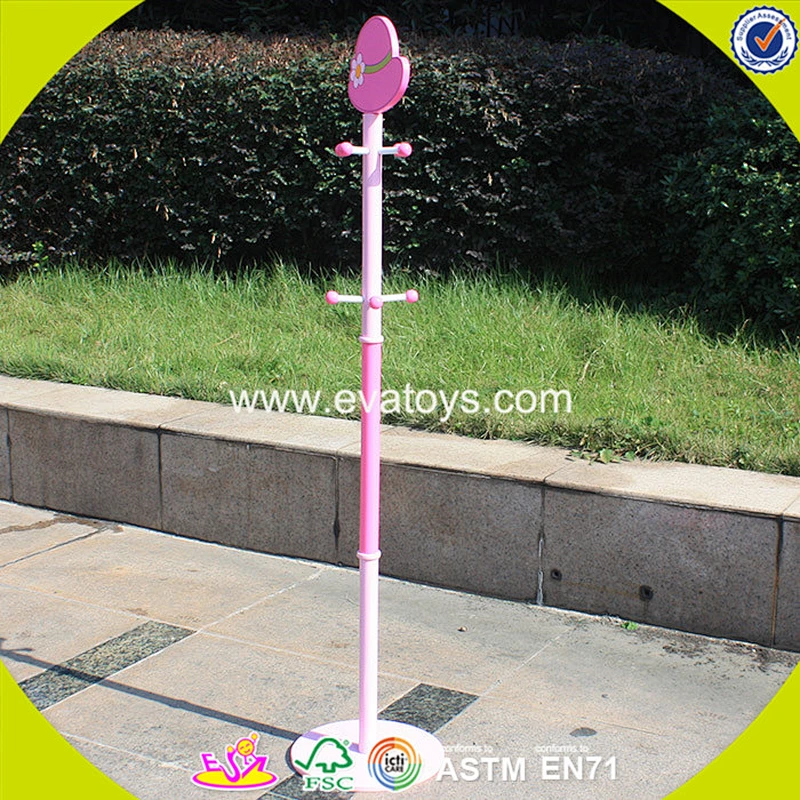 new multifunction wooden coat hanger pink creative wooden clothes hanger stand W09B004