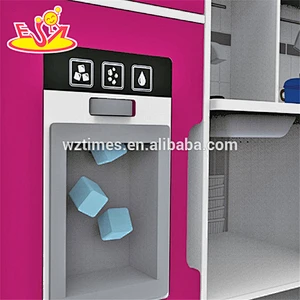 Gesetztes Spielzeug der hölzernen Küche des Spielzeugs des Großhandels gesetztes hölzernes Spielzeug der modernen Art des Babys rotes Baby W10C282