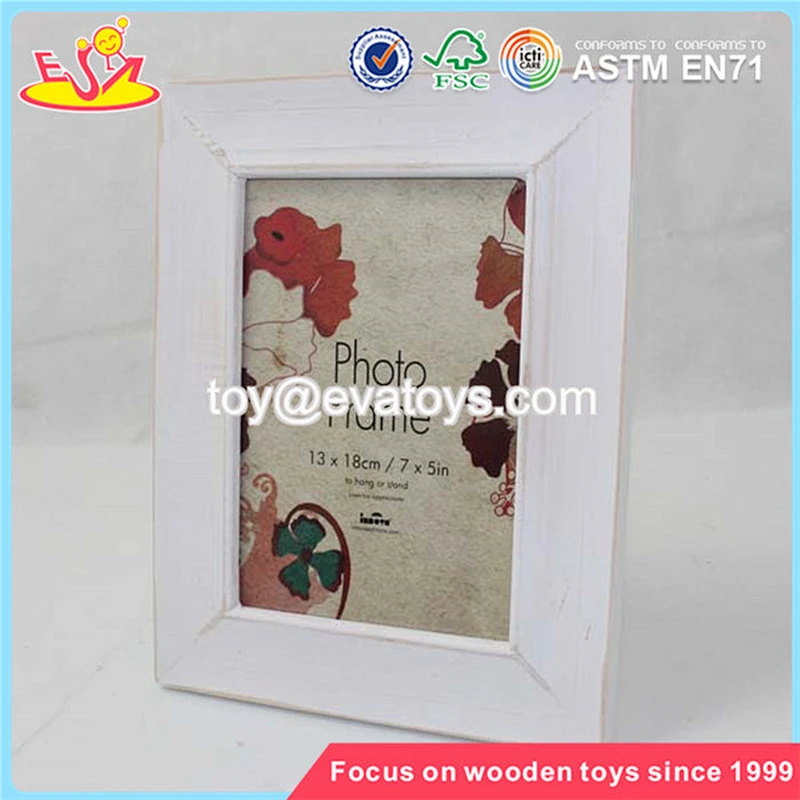Wholesale new fashion beautiful white wooden craft photo frame W09A031