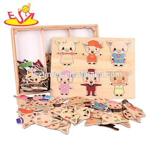 2018 Wholesale educational dress up puzzle toy for kids W14D061