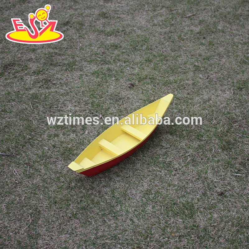 Wholesale attractive low price wooden boat toy bring fun for children W04F002