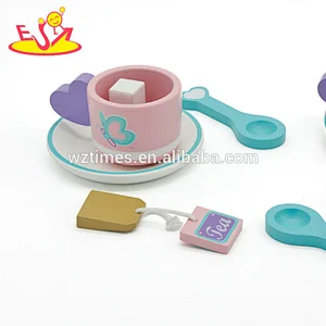 New arrived pretend play wooden toy tea set for kids W10B197