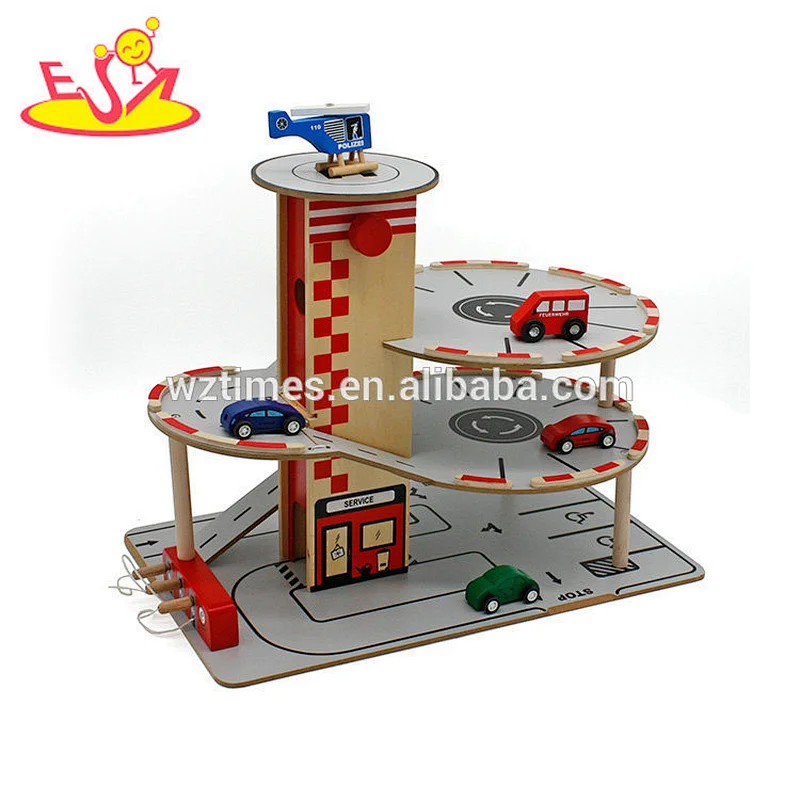 2018 wholesale kids wooden parking lot cheap children wooden parking lot top fashion baby wooden parking lot W04B035