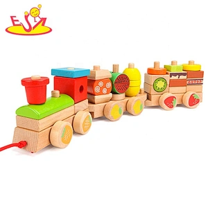 Top fashion baby educational wooden toy train with numbers W04A427