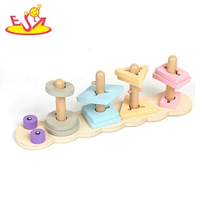 2019 New arrival educational wooden stack game for baby W11F086