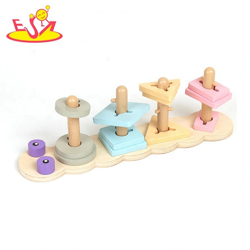 2019 New arrival educational wooden stack game for baby W11F086