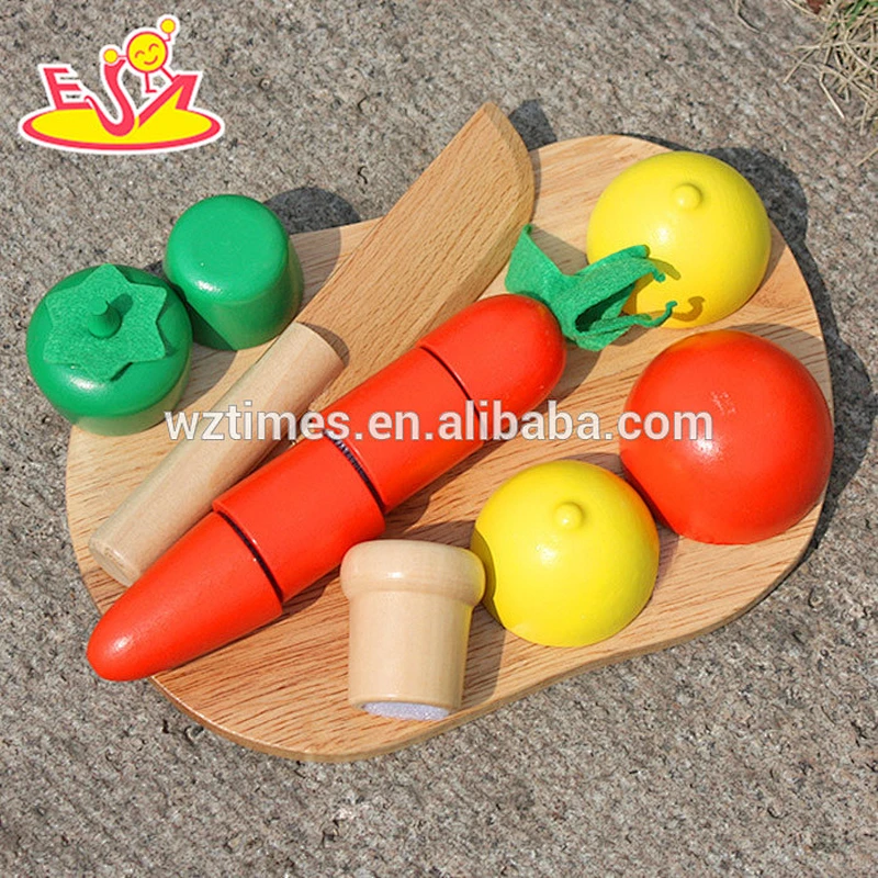 Großhandelsqualität täuschen das hölzerne Ausschnittgemüsespielzeug des Spielzeugs für Kinder W10B105 vor