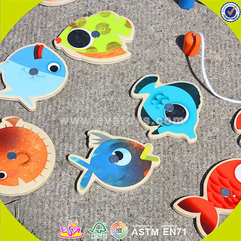 wholesale kid magnetic wooden fishing game for kids W01A070