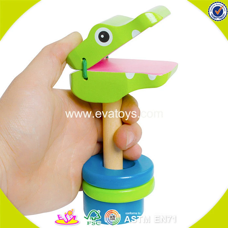 Wholesale beautiful toddler wooden hand the bell toy educational wooden hand the bell toy W07I022