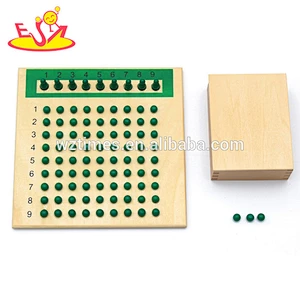 Wholesale intelligent red and green wooden beads math board toy for baby W11A037