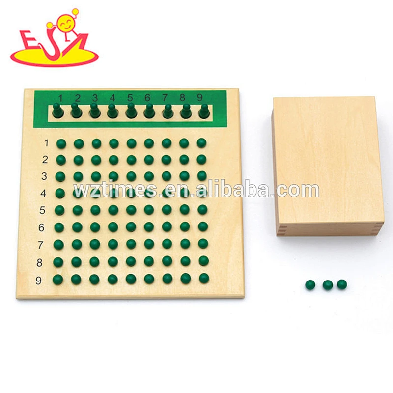 Wholesale intelligent red and green wooden beads math board toy for baby W11A037