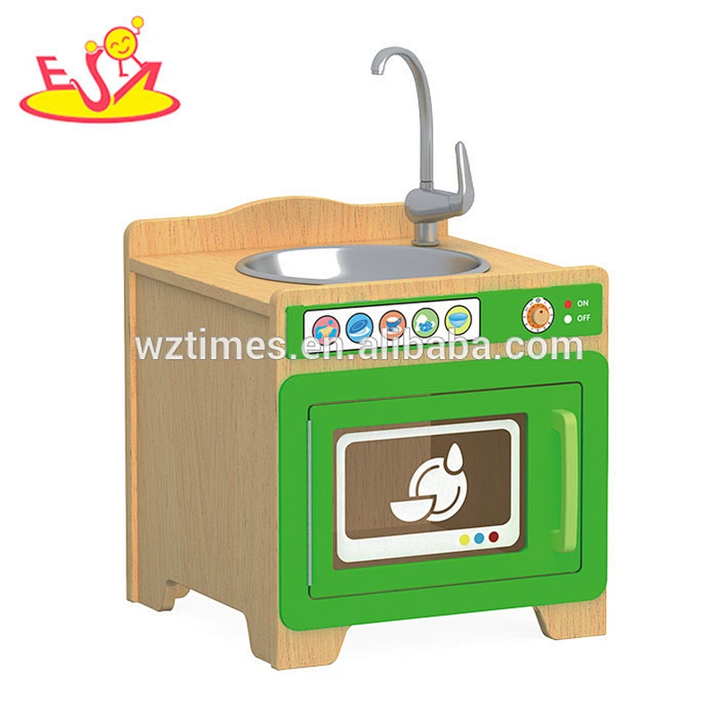 Wholesale preschool kitchen furniture toy, wooden pretend kitchen toy, best design children wooden pretend kitchen toy W10C273