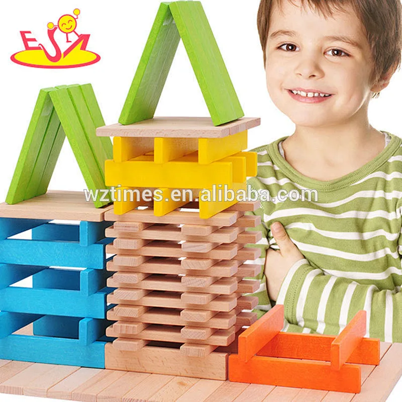 Los niños de madera de alta calidad al por mayor que apilan bloques juegan como diversas formas W13D160