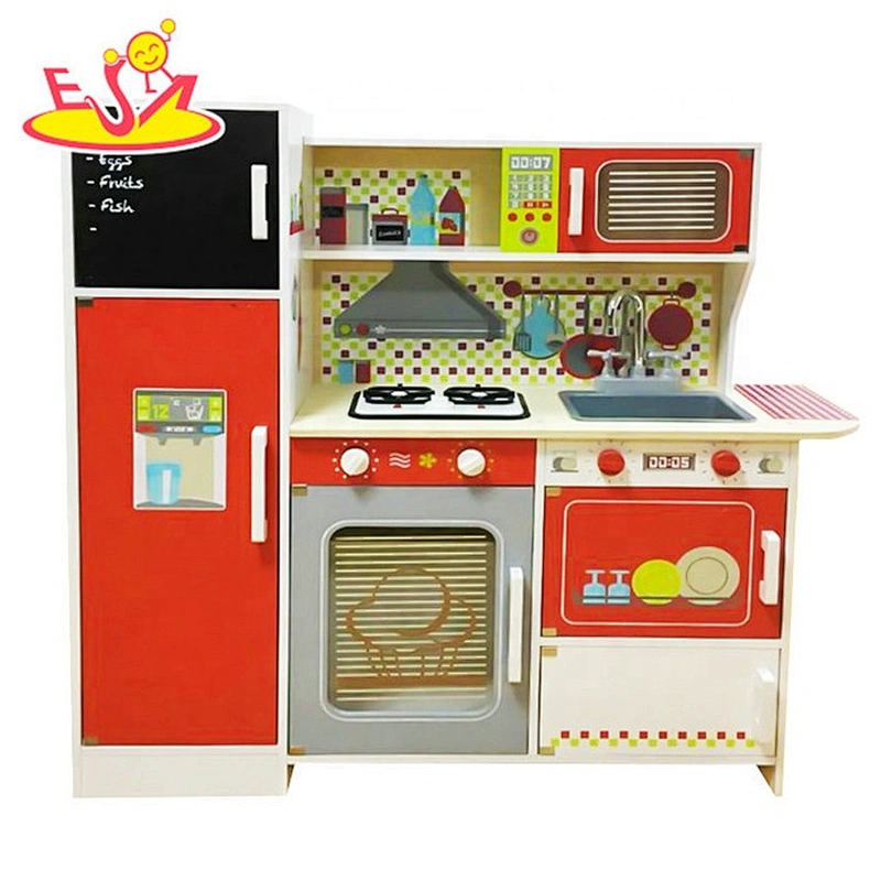 2019 New arrival big pretend play set wooden kitchen toy for children W10C386B