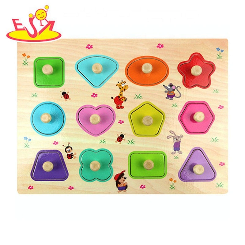 2019 New design educational wooden geometric match puzzle for kids W14M171