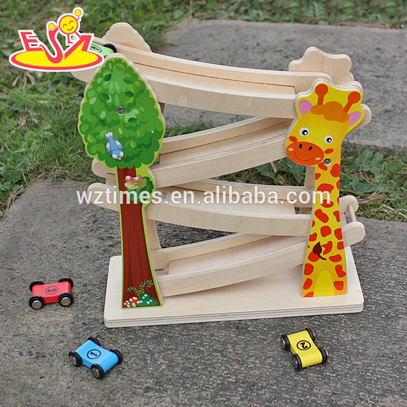 2018 New design wooden Marble Run toys funny wooden speed car toys educational wooden marble run for toddlers W04E044