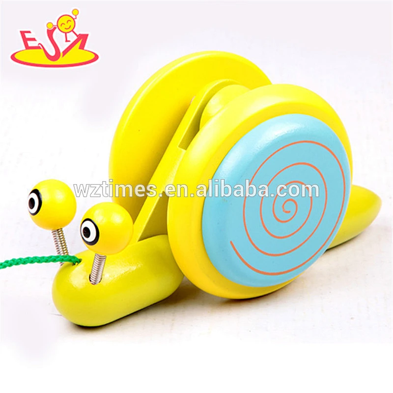most popular mini wooden children animal drag toy for sale W05B107