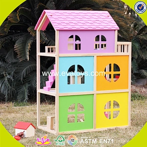 2018 New design wooden newly doll house children wooden newly doll house baby wooden newly doll house W06A170