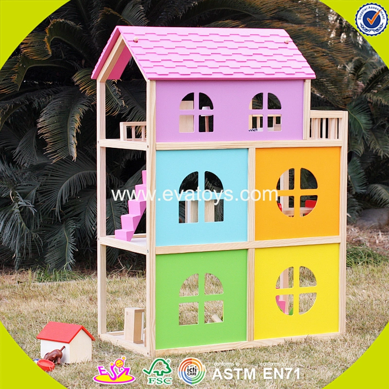 2018 New design wooden newly doll house children wooden newly doll house baby wooden newly doll house W06A170