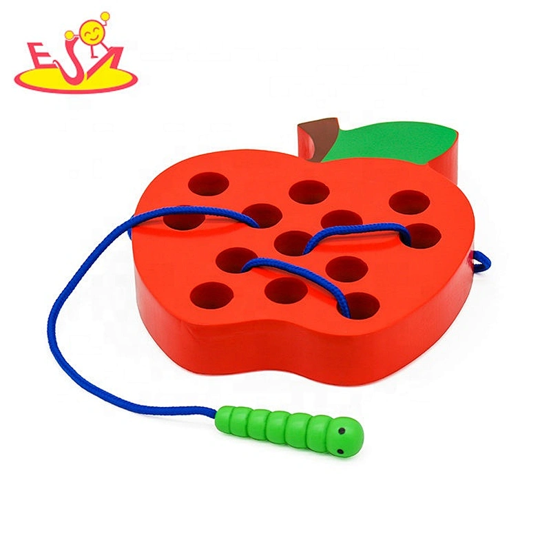 New arrival worm eat apple wooden toy threading for baby early development W11E095