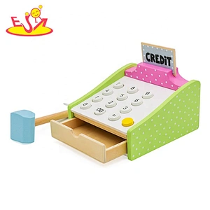 New design educational wooden credit card machine toy for children W10A059