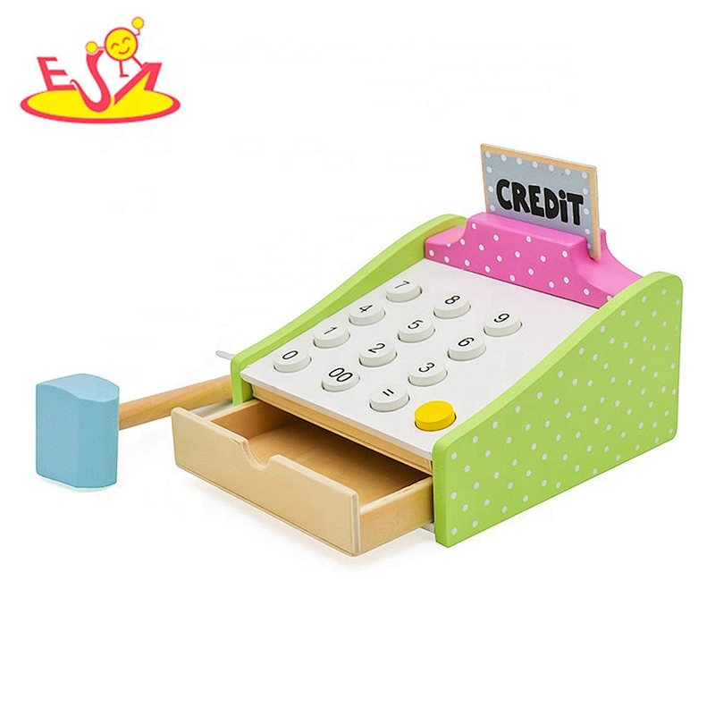 New design educational wooden credit card machine toy for children W10A059