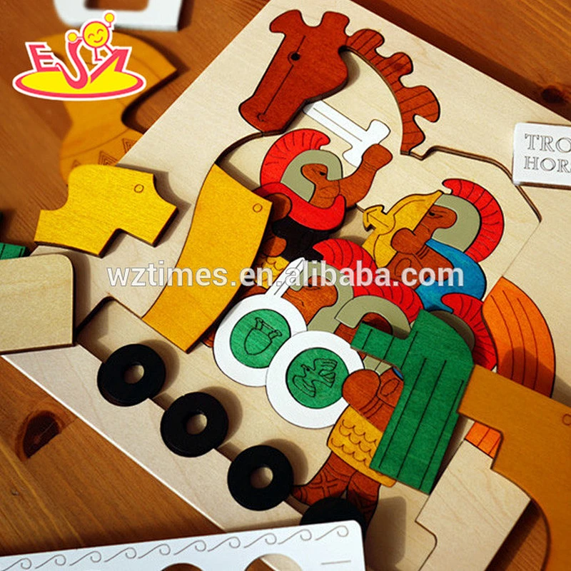 Wholesale teaching aid educational wooden 3d jigsaw toy for children W14A146