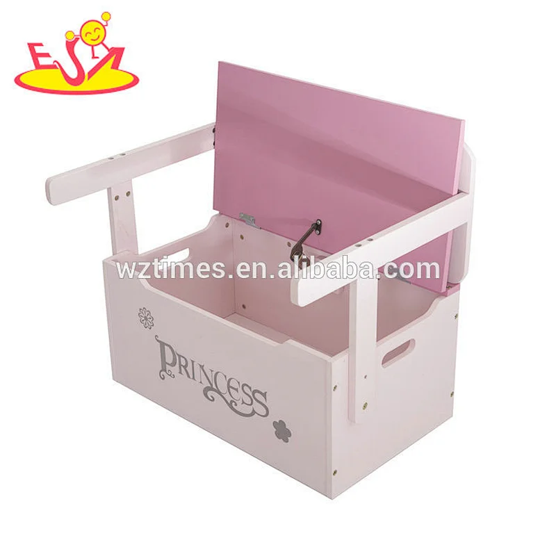 2018 New design nursery children wooden toy organizer with storage bin W08C267