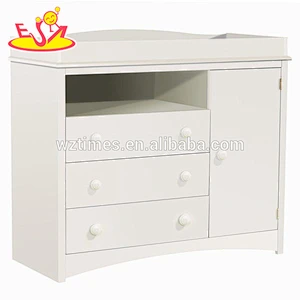2018 New arrival safety wooden baby changing table with drawers W08C120