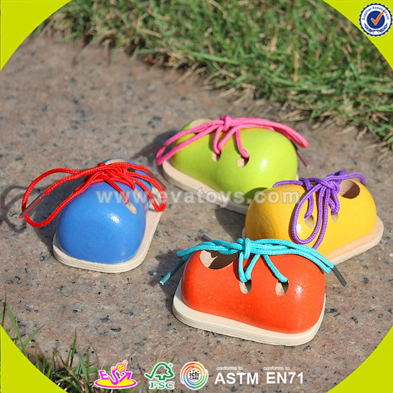 wholesale baby wooden toy shoes fashion kids wooden toy shoes popular children's wooden toy shoes W02A089