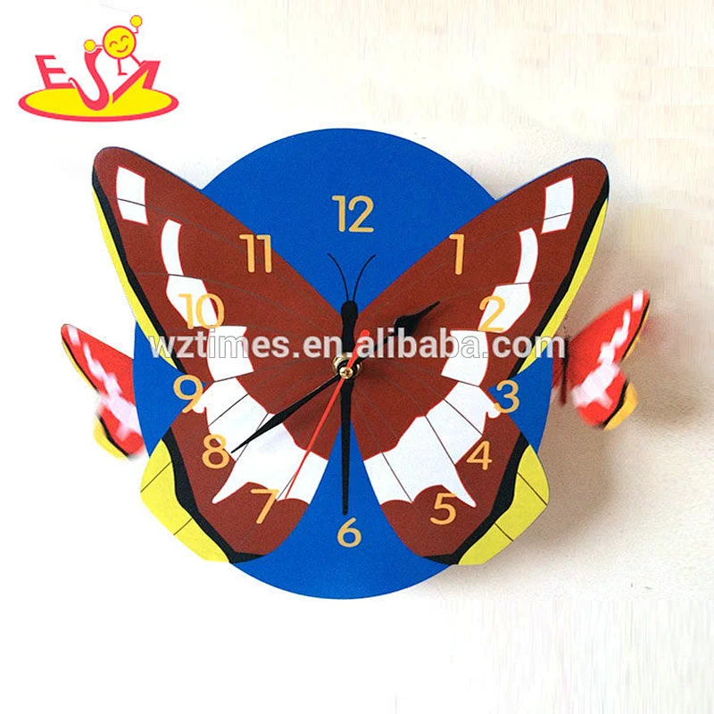 wholesale fashion hot air balloon shaped wooden modern clock for sale W14K041