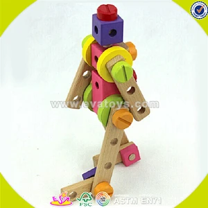 Wholesale creative wooden montessori DIY screws toy newest wooden kids DIY screws toy hot DIY screws toy W03C013