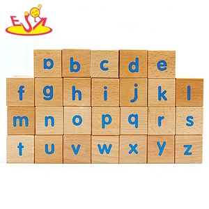Wholesale 26 pcs early learning wooden alphabet puzzle blocks toy for children W13A138