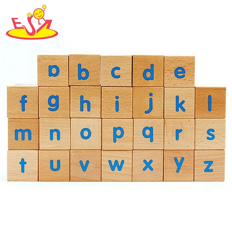 Wholesale 26 pcs early learning wooden alphabet puzzle blocks toy for children W13A138