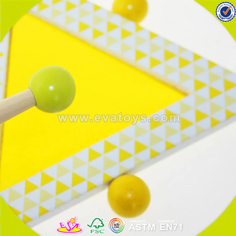wholesale top sale wooden triangle drum toy,child wooden triangle drum toy set toy,wonderful yellow wooden drum toy W07J037