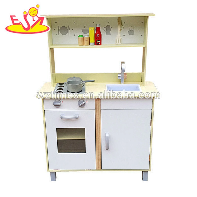 wholesale white wooden kids pretend kitchen with high quality W10C228