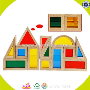 wholesale Funny wooden rainbow building blocks toys, DIY building blocks toys,cute toy wooden rainbow building blocks W13A062