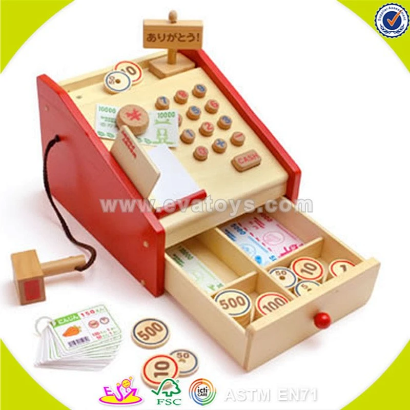 wholesale baby wooden pretend cash register fashion kid wooden pretend cash register wooden pretend cash register W10A037