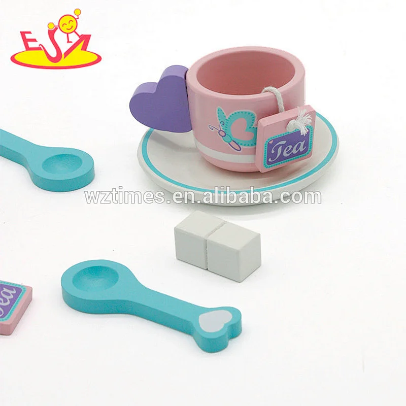 New arrived pretend play wooden toy tea set for kids W10B197