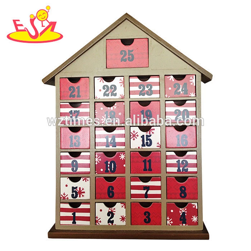 wholesale high quality wooden advent calendar craft merry christmas wooden advent calendar craft W02A186