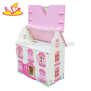 2018 Neues Design kleines viktorianisches Puppenhaus aus Holz für Kinder W06A022