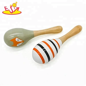 New design musical mini wooden toddler maracas for education W07I141