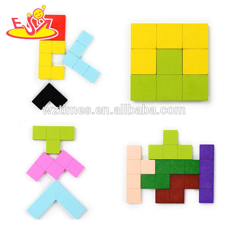 2018 Wholesale high quality wooden triangle puzzle for kids education W14A167