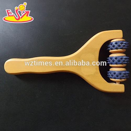 Wholesale cheap product wooden hand held roller massager for adult W02A118