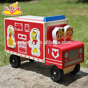 Wholesale cartoon wooden car toys for kids W04A287