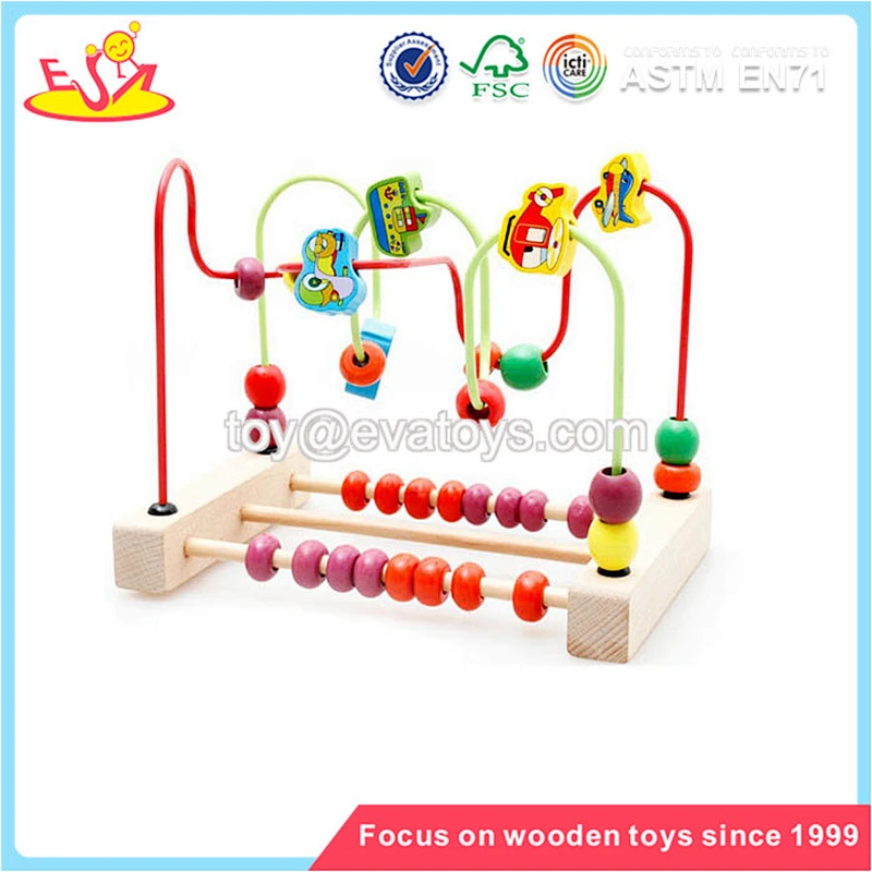 Wholesale intelligent wooden beads maze toy early learning wooden beads maze game W11B113