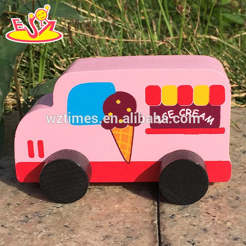 2018 hottest cartoon wooden ice cream toy car W04A202