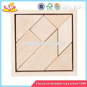 Wholesale interesting kids wooden tangram game customize children wooden tangram game W11D008